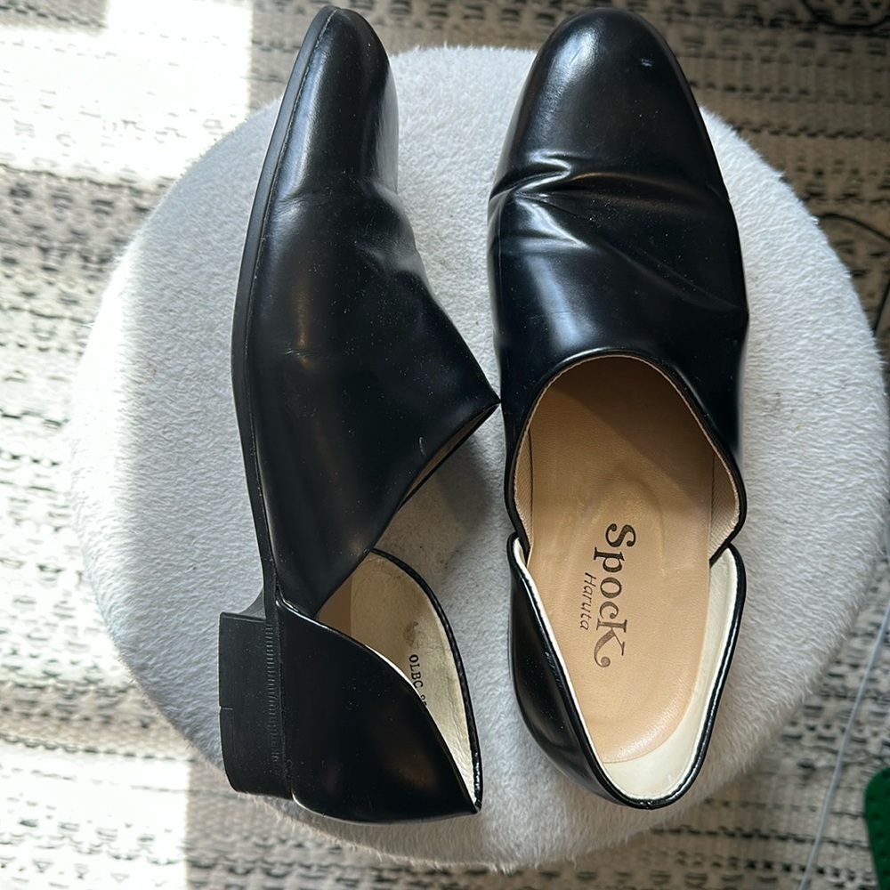 Sleek Black Slip-On Loafers Made in Japan, Haruta